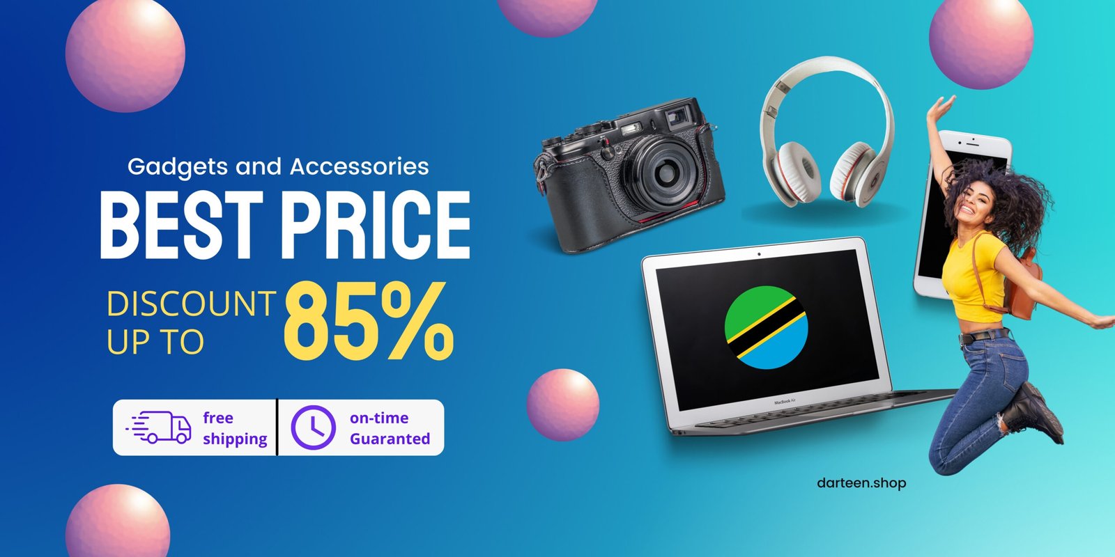 blue gradient electronic sales promotion banner
